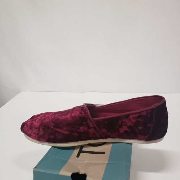 TOMS Black Cherry Velvet Women's Classics Slip-on Shoes - Size US 7 - Picture 5 of 8